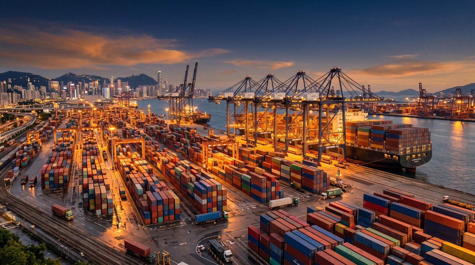 International trade and logistics at a container port